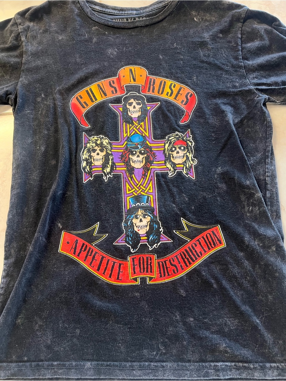 Guns N' Roses Black 'Appetite for Destruction' Short Sleeve Tee